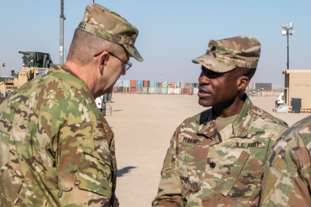 Lt. Gen. Terry Ferrell visits the 401st Army Field Support Brigade