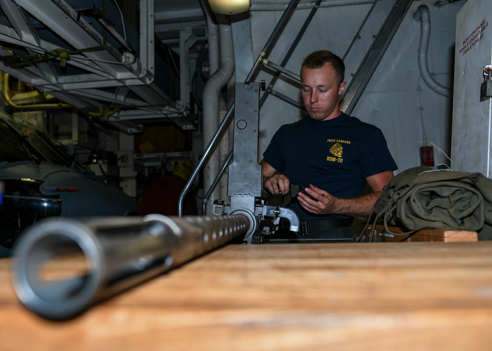 USS Normandy Disassembles .50-Calber Machine Gun