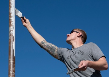 325th Maintenance Squadron restores school flag pole
