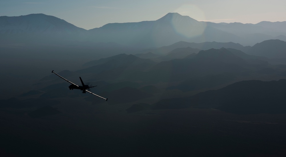 MQ-9 Reaper in flight over the NTTR