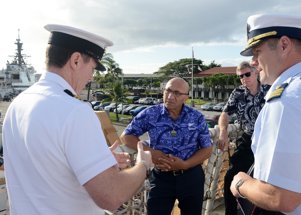 New Zealand ministry of defense delegation visits Coast Guard Cutter Kimball