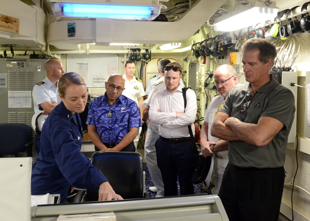 New Zealand ministry of defense delegation visits Coast Guard Cutter Kimball