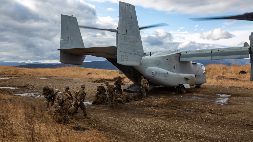 U.S. Marines, Japan Ground Self-Defense Force Conduct Vertical Assault training during Exercise Forest Light Western Army