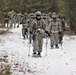 Fort McCoy Cold-Weather Operations Course students practice snowshoeing, ahkio sled use