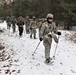 Fort McCoy Cold-Weather Operations Course students practice snowshoeing, ahkio sled use