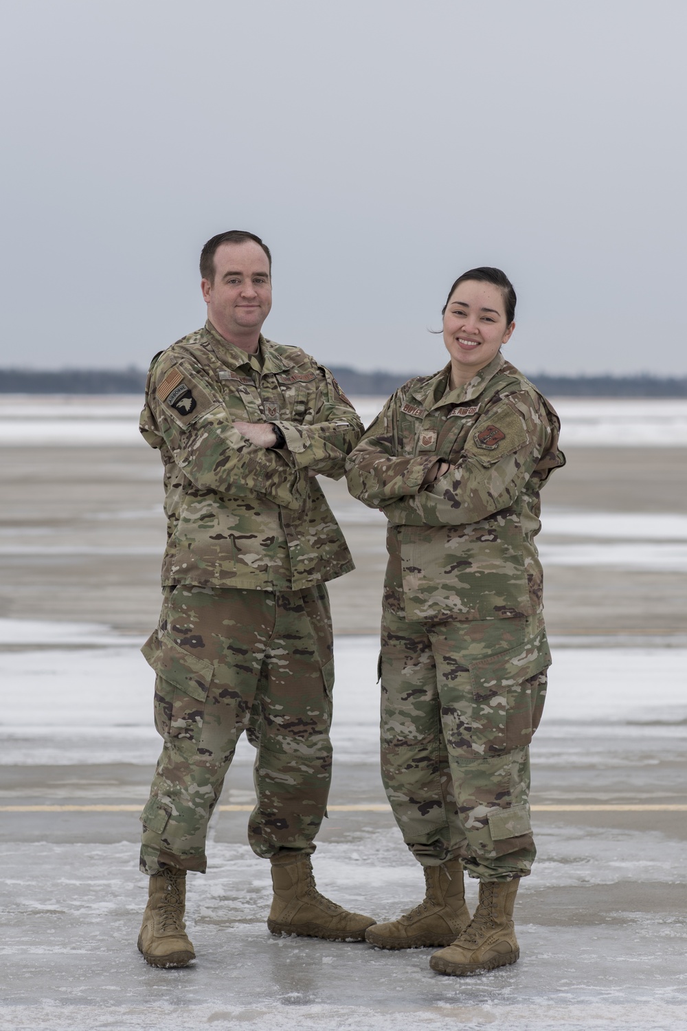 Tech. Sgt. Patty Boyer and Tech. Sgt. Rick Boyer at Alpena Combat Readiness Training Center, Michigan