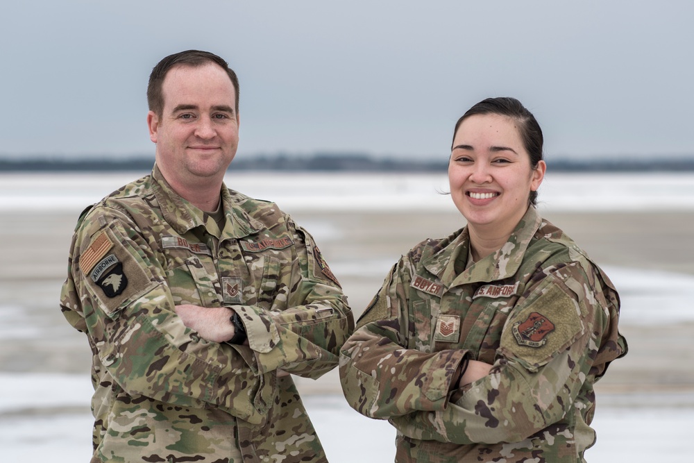 Tech. Sgt. Patty Boyer and Tech. Sgt. Rick Boyer at Alpena Combat Readiness Training Center, Michigan