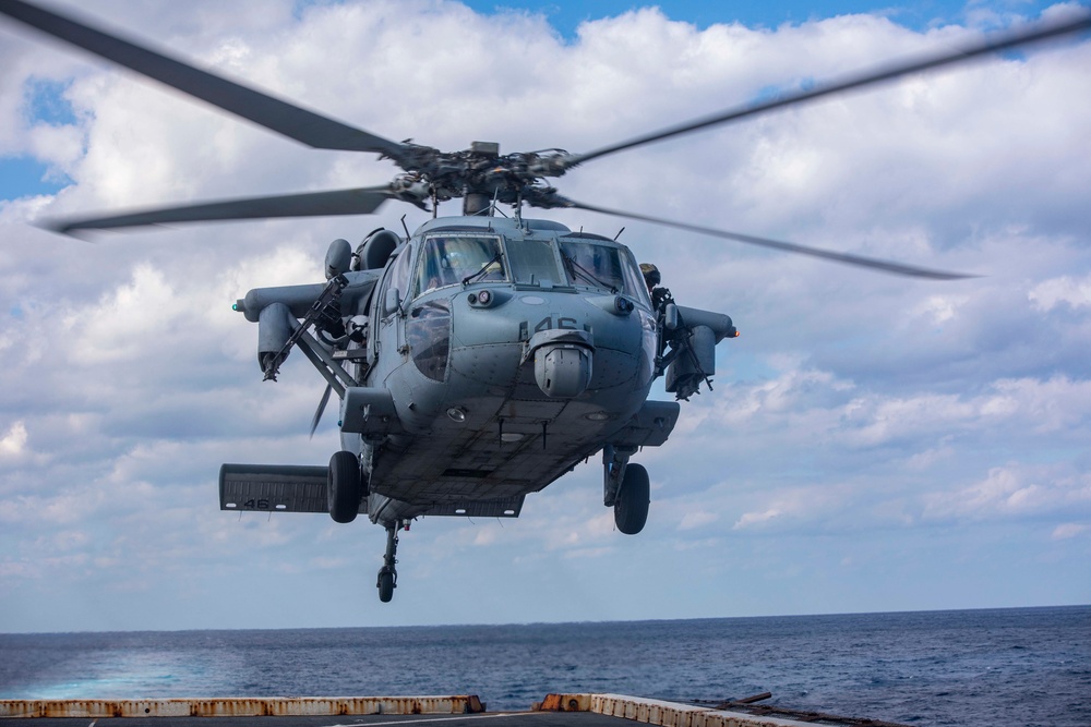 Sailors and Marines take part in flight operations