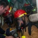 Sailors take part in a fire drill