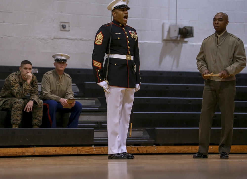 Marines Critiqued During Ceremonial Drill School Evaluations