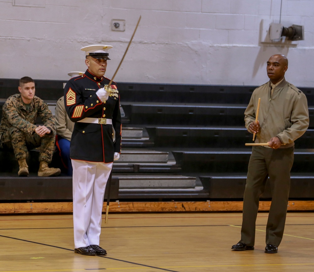 Marines Critiqued During Ceremonial Drill School Evaluations