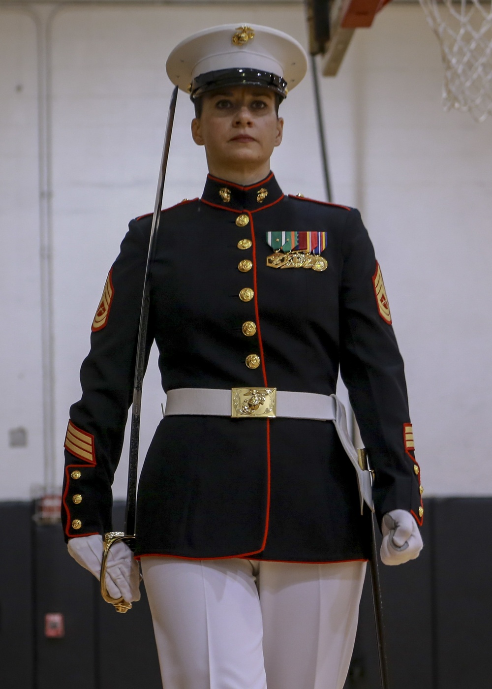 Marines Critiqued During Ceremonial Drill School Evaluations