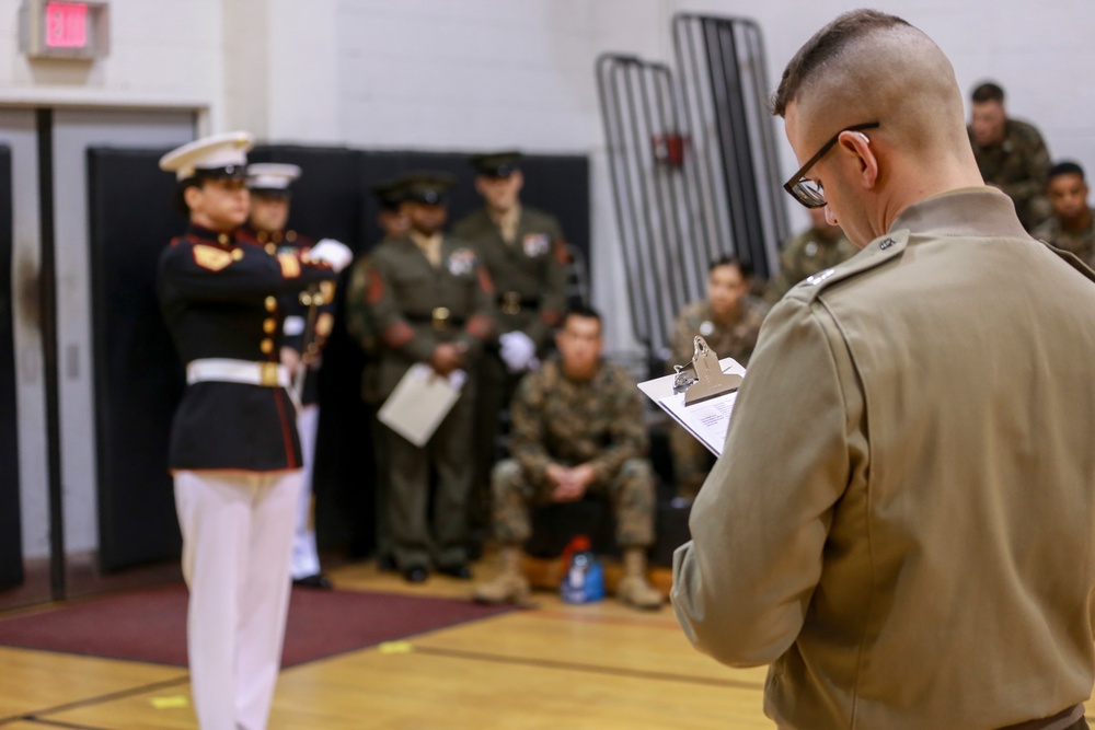 Marines Critiqued During Ceremonial Drill School Evaluations