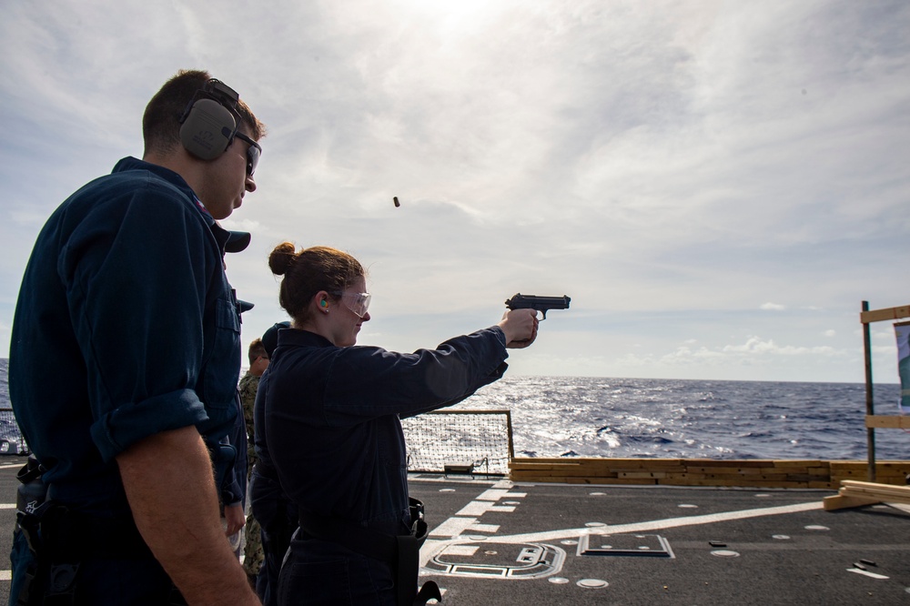 Barry Conducts Weapons Training