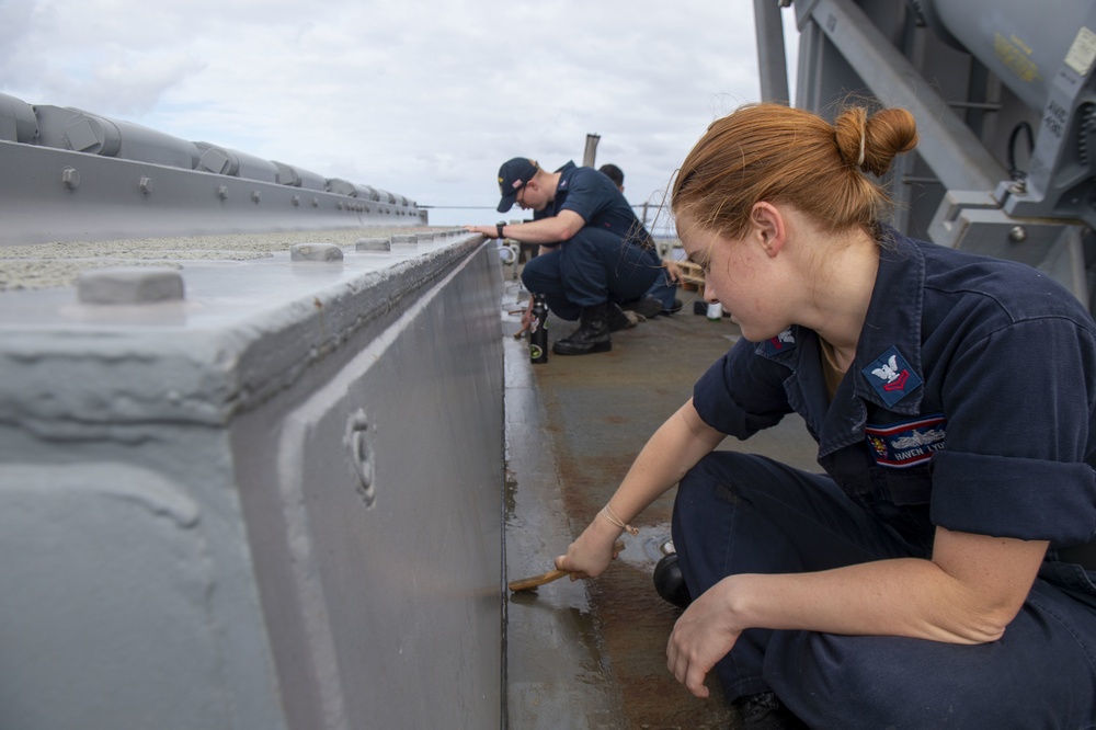 Sailors Work to Restore USS Barry