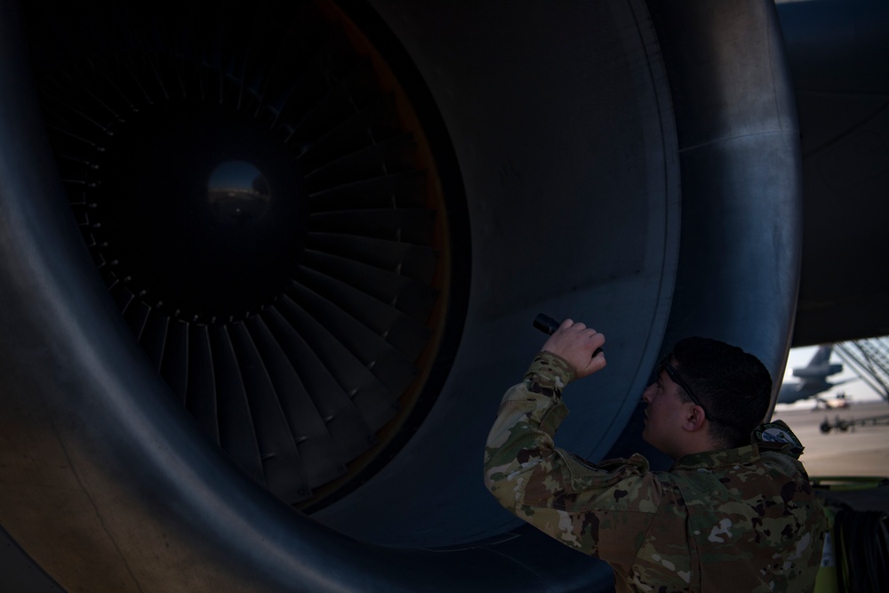 Deployed KC-10 refuels A-10s