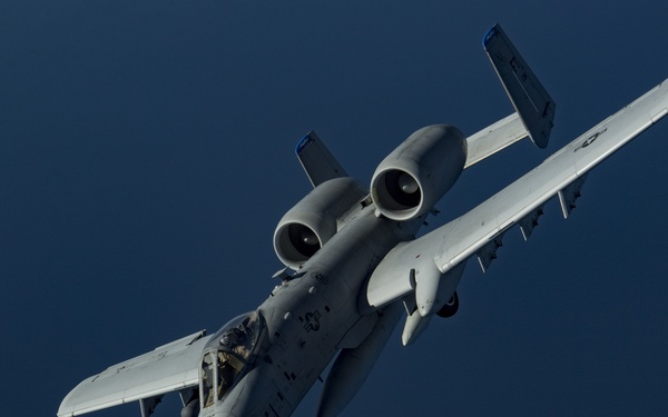 Deployed KC-10 refuels A-10s