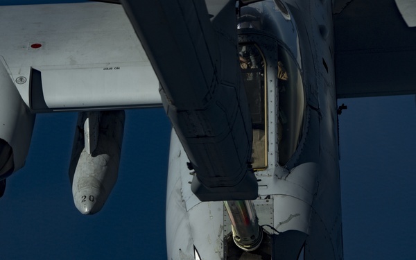 Deployed KC-10 refuels A-10s