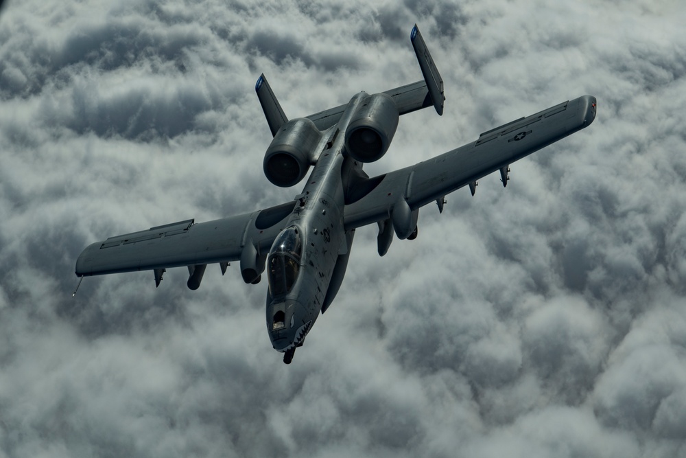 Deployed KC-10 refuels A-10s