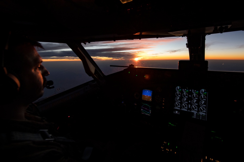 Deployed low-light KC-135 refueling mission