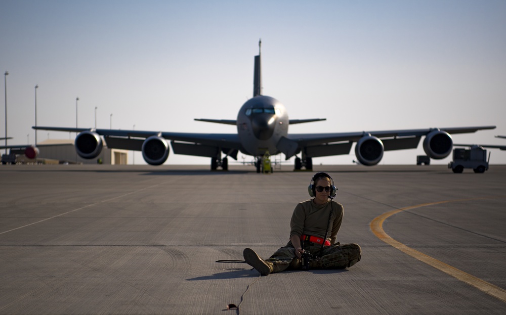 Deployed low-light KC-135 refueling mission