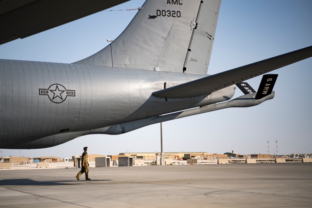 Deployed low-light KC-135 refueling mission