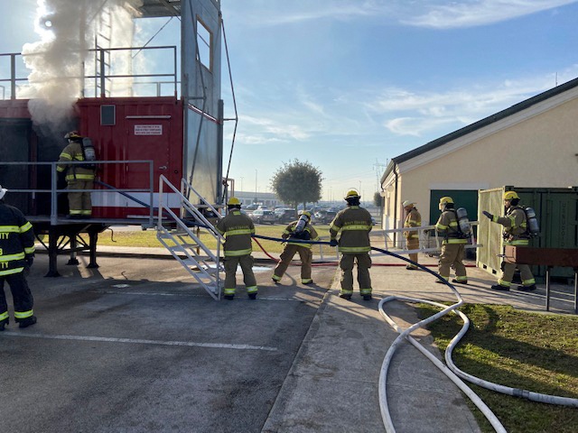 NSA Naples Fire and Emergency Services Conducts Live Fire Drill