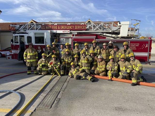 NSA Naples Fire and Emergency Services Conducts Live Fire Drill