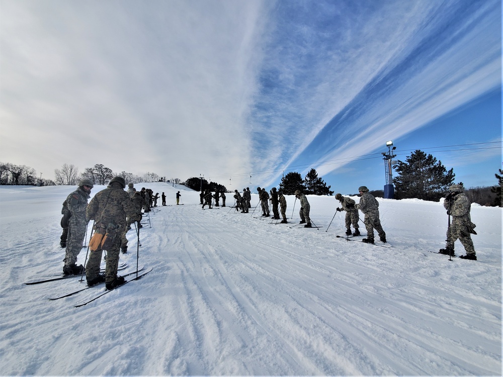 Cold-Weather Operations Course students learn skiing techniques at Fort McCoy