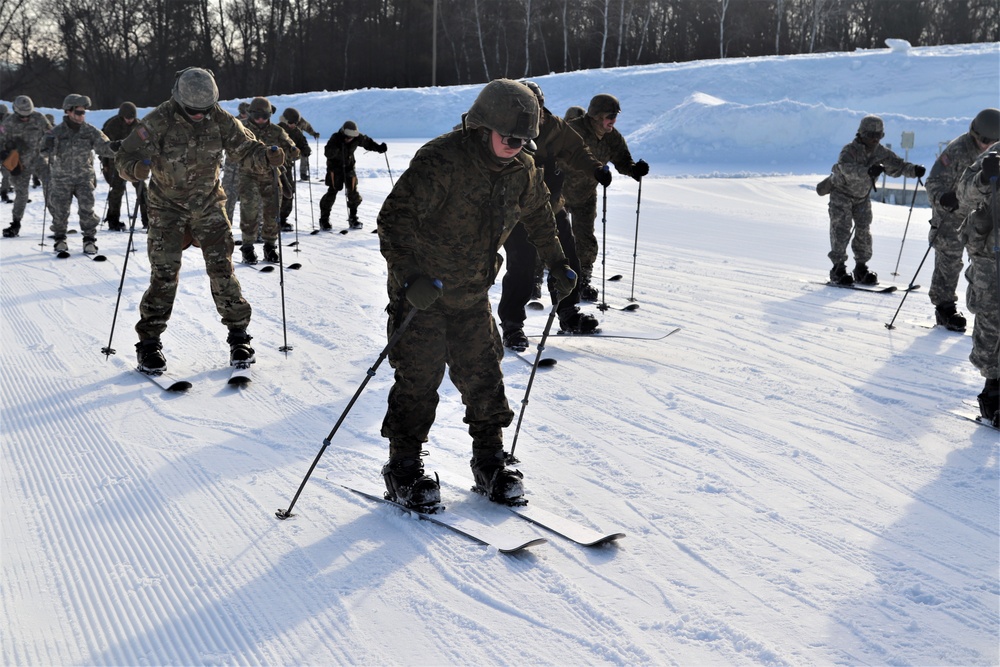 Cold-Weather Operations Course students learn skiing techniques at Fort McCoy
