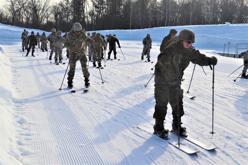 Cold-Weather Operations Course students learn skiing techniques at Fort McCoy