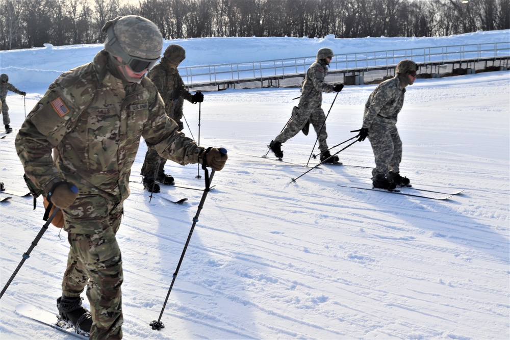 Cold-Weather Operations Course students learn skiing techniques at Fort McCoy