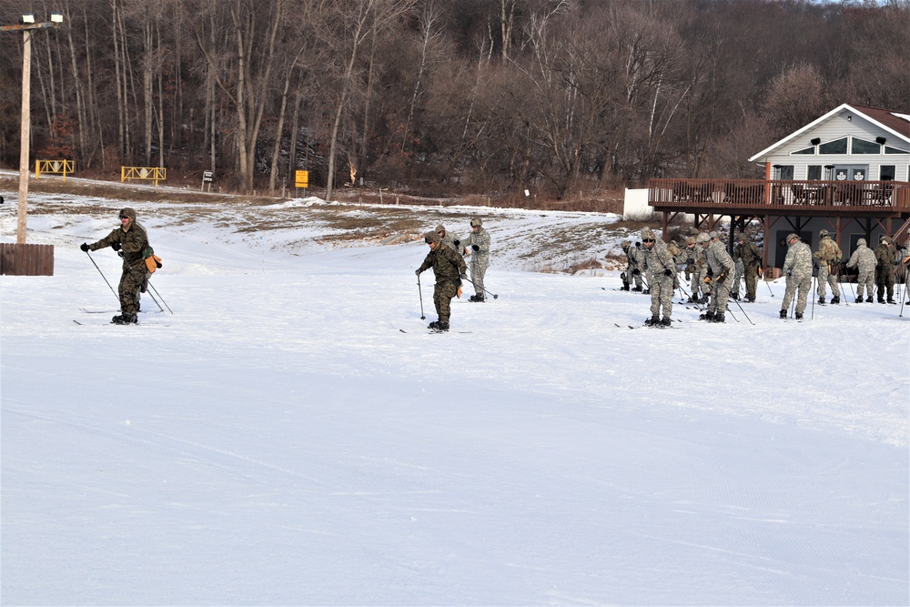 Cold-Weather Operations Course students learn skiing techniques at Fort McCoy