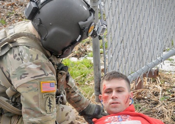 MEDEVAC Soldiers train in disaster scenario