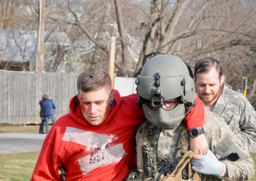 MEDEVAC Soldiers train in disaster scenario