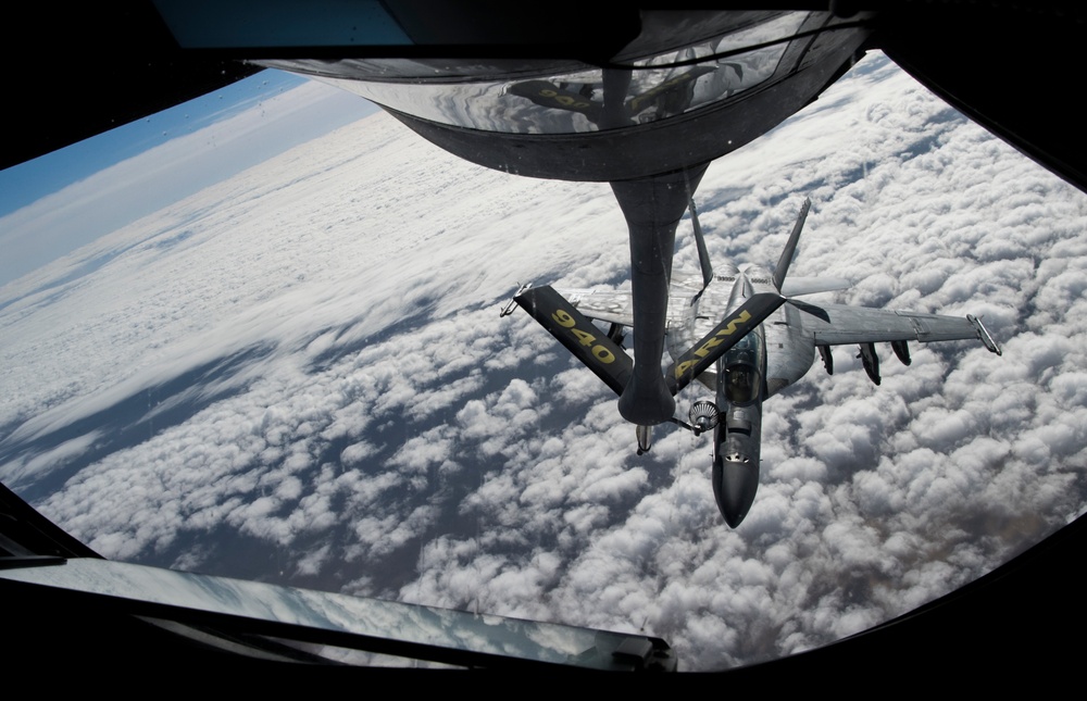 The Air Force refueling the Navy