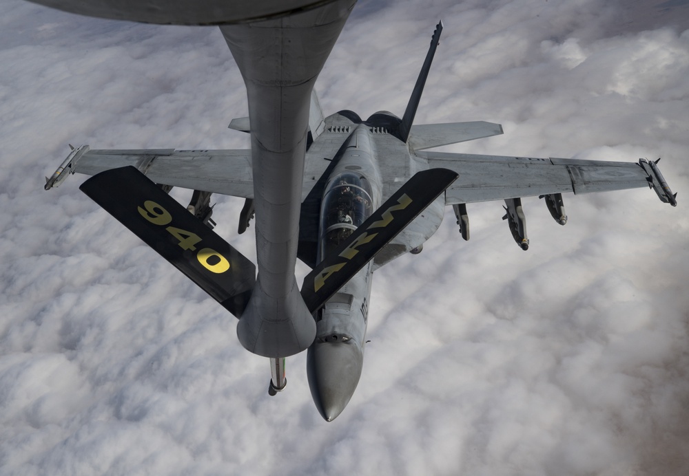 The Air Force refueling the Navy