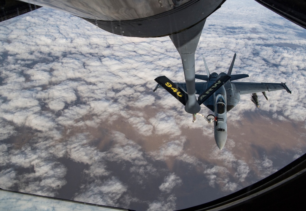 The Air Force refueling the Navy