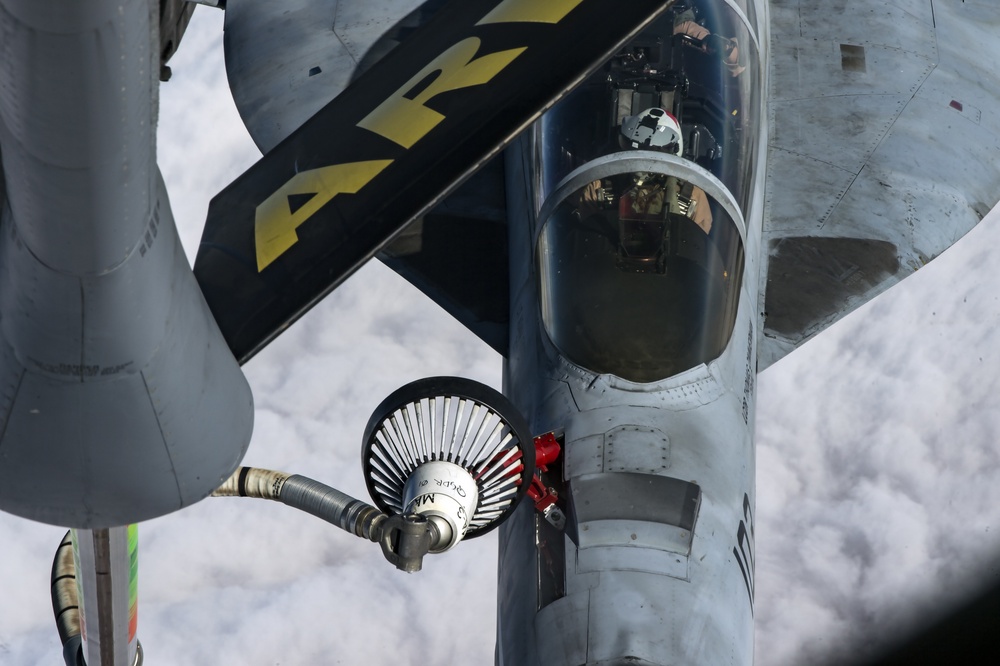 The Air Force refueling the Navy