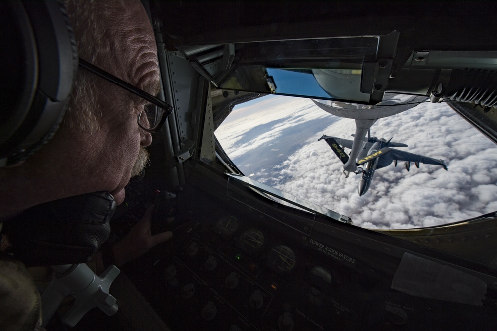 The Air Force refueling the Navy