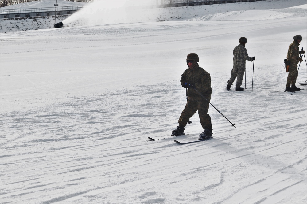 Cold-Weather Operations Course Class 20-02 students learn skiing techniques at Fort McCoy