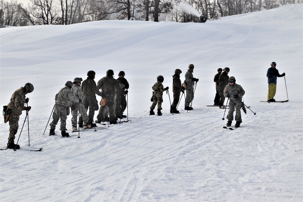 Cold-Weather Operations Course Class 20-02 students learn skiing techniques at Fort McCoy