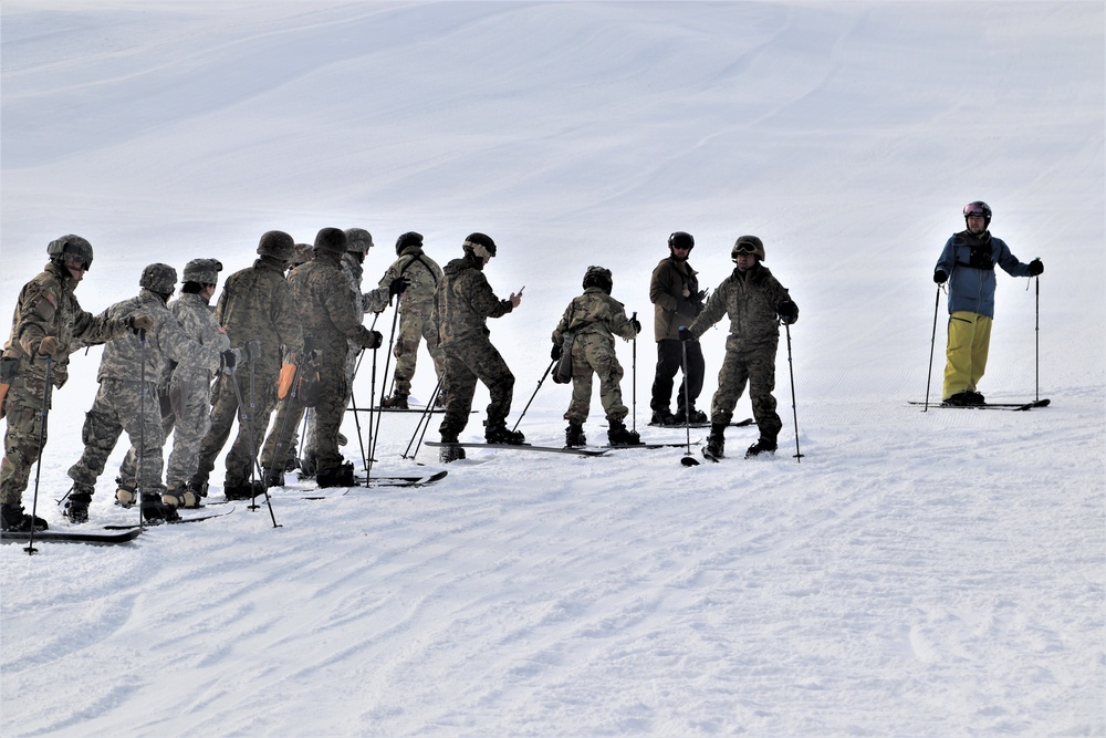 Cold-Weather Operations Course Class 20-02 students learn skiing techniques at Fort McCoy