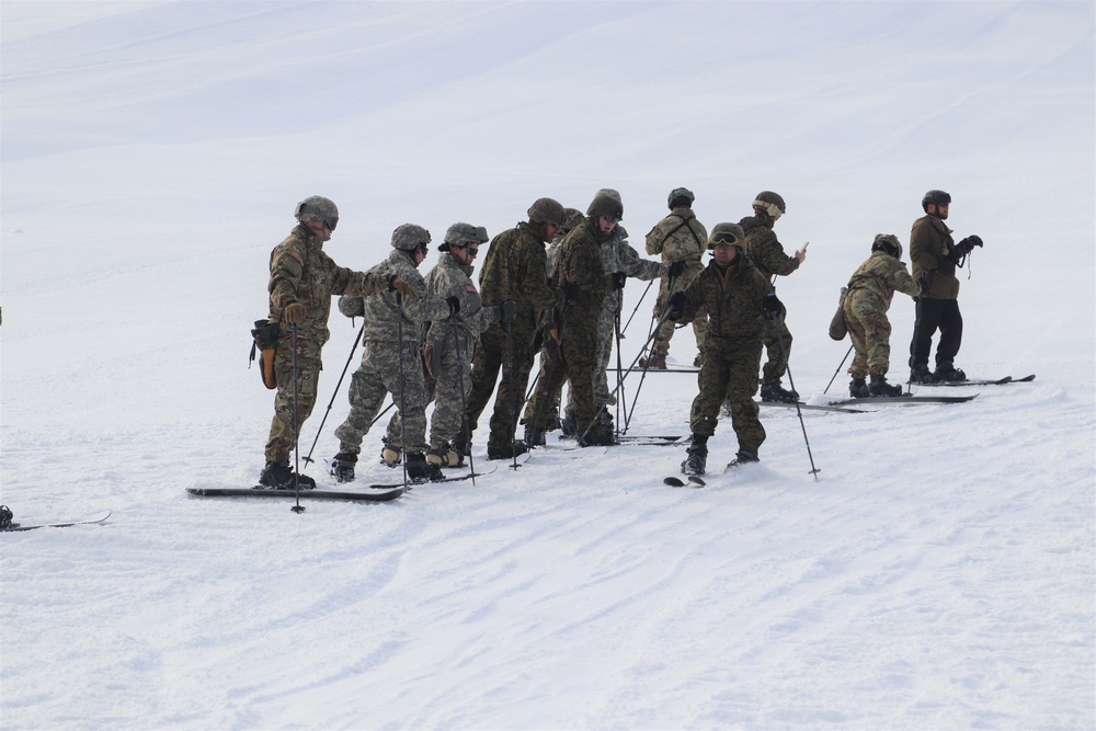 Cold-Weather Operations Course Class 20-02 students learn skiing techniques at Fort McCoy