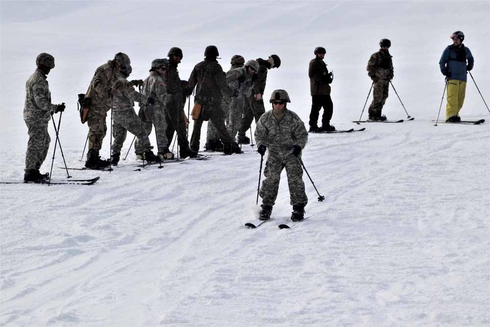 Cold-Weather Operations Course Class 20-02 students learn skiing techniques at Fort McCoy