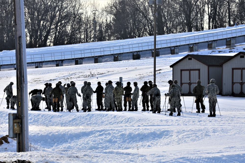 Cold-Weather Operations Course Class 20-02 students learn skiing techniques at Fort McCoy