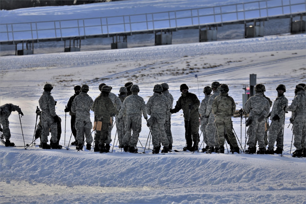 Cold-Weather Operations Course Class 20-02 students learn skiing techniques at Fort McCoy