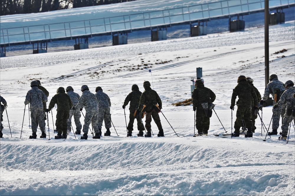 Cold-Weather Operations Course Class 20-02 students learn skiing techniques at Fort McCoy
