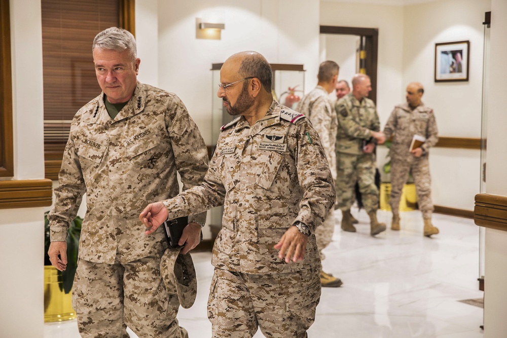 USCENTCOM commander meeting with the military Chief of Staff of Saudi Arabia