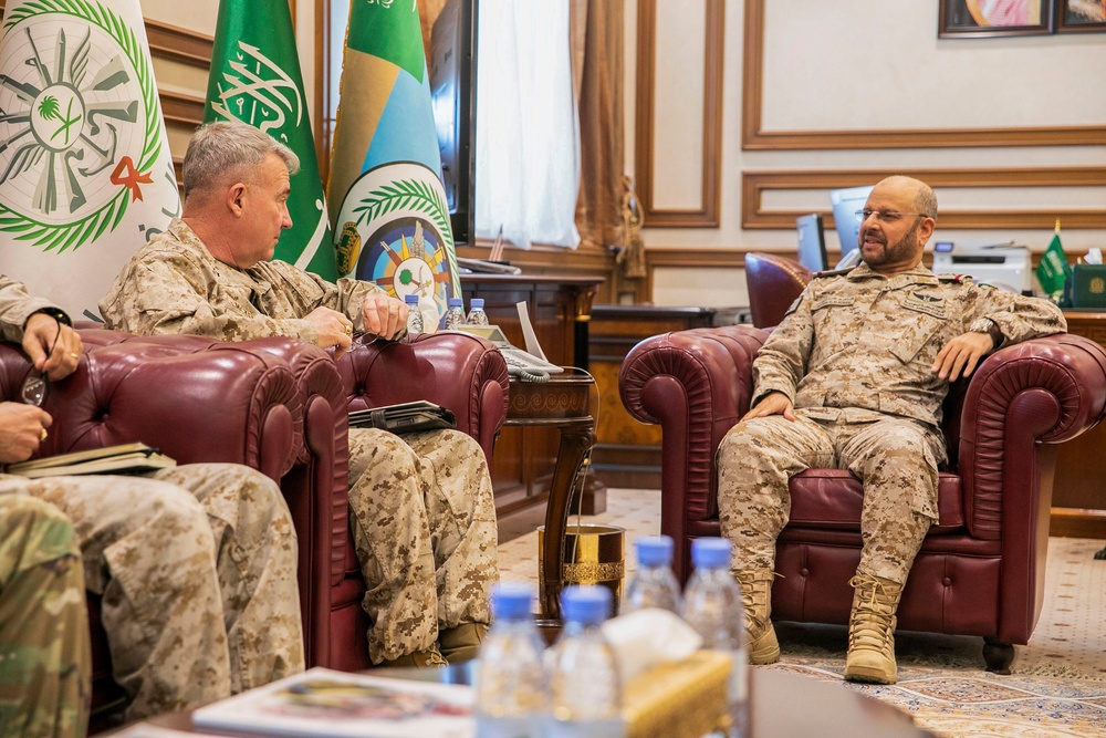 USCENTCOM commander meeting with the military Chief of Staff of Saudi Arabia